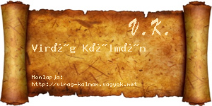 Virág Kálmán névjegykártya