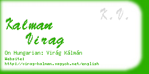 kalman virag business card