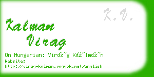 kalman virag business card